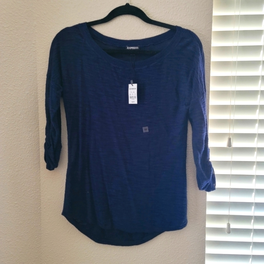✨️BOGO✨️NWT Express Women's 3/4 Sleeve Blue Lightweight Top XS
